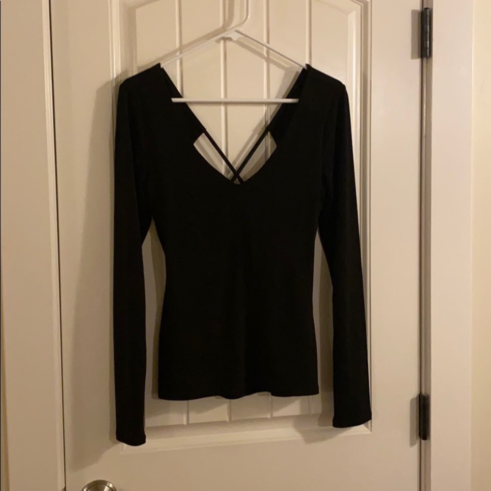 Black cross back long sleeve